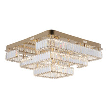 Brio Iron & Crystal Square LED Flush Mount Ceiling Light