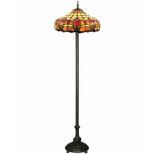 Tulip Zinc Alloy & Tiffany Glass 2 Light Floor Lamp