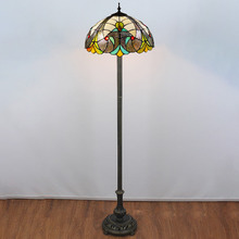 Victorian Style Tiffany Stained Glass Floor Lamp