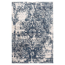 Cream & Blue Barren Power-Loomed Rug