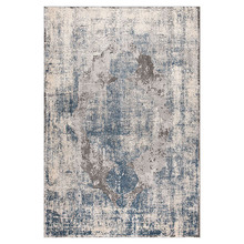 Cream & Blue Pleasure Power-Loomed Rug