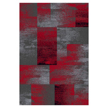 Red & Grey Block Aslan Power-Loomed Rug