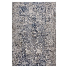 Grey & Blue Pleasure Power-Loomed Rug