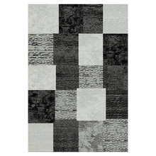 Grey & Black Gingham Beantown Power-Loomed Rug