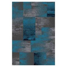 Blue & Grey Block Aslan Power-Loomed Rug
