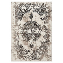 Brown Damask Aspire Power-Loomed Rug