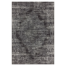 Black Damask Glamour Power-Loomed Rug
