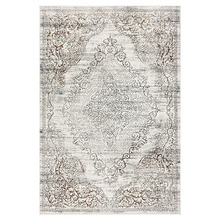 Cream Damask Glamour Power-Loomed Rug