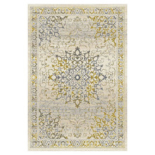 Cream & Yellow Barren Power-Loomed Rug
