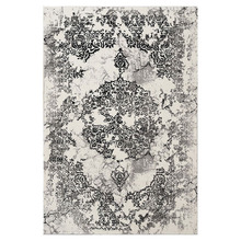 Grey Damask Aspire Power-Loomed Rug