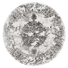 Grey Damask Aspire Round Rug
