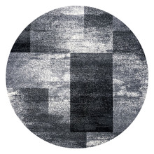 Grey Block Aslan Round Rug