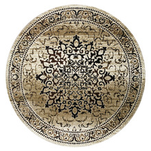 Beige Fade Barren Round Rug