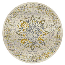 Cream & Yellow Barren Round Rug