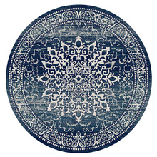 Navy Fade Barren Round Rug