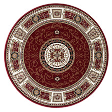 Red Ceres Power-Loomed Round Rug