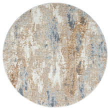 Taupe Luna Power-Loomed Round Rug