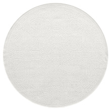 Ivory Sarva Traditional Round Rug