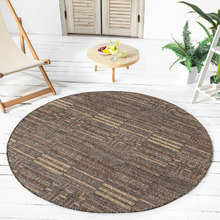 Brown Nually Flat Weave Indoor/Outdoor Round Rug