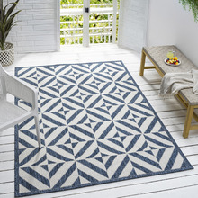 Aqua Murory Flat Weave Indoor/Outdoor Rug
