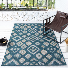 Turquoise Firedean Flat Weave Indoor/Outdoor Rug