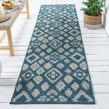 Turquoise Firedean Flat Weave Indoor/Outdoor Runner