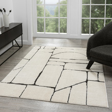 Cream Ecaterina Geometric Rug