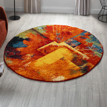Orange Willow Round Rug