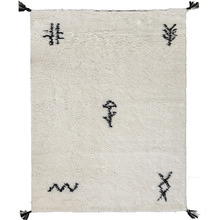 White Shaggy Azrou New Zealand Wool Rug
