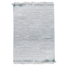Blue & Silver Century Fringed Hand-Woven Rug
