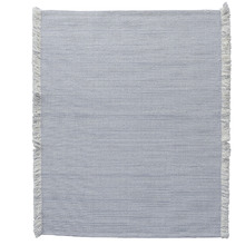 Light Grey Medina Fringed Wool-Blend Rug