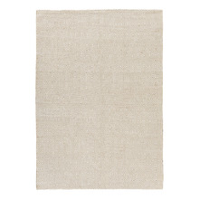 White Rustic Diamond Cotton & Jute Rug