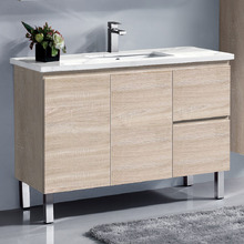 Vitrus 1200mm Oak Freestanding Single Vanity with 50mm Stone Countertop & Undermount Basin