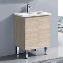 Vitrus 600mm Oak Freestanding Single Vanity with Stone Countertop & Undermount Basin