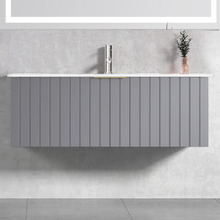 Boardwalk 1200mm Matte Grey Wall Hung Single Vanity with Ceramic Countertop