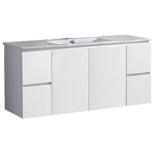 Virtus 1500mm Gloss White Wall Hung Single Vanity