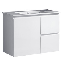 Virtus 900mm Gloss White Wall Hung Single Vanity