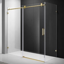Palisade Brushed Gold Frameless Shower Screen Enclosure