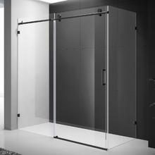 Palisade Matte Black Frameless Shower Screen Enclosure