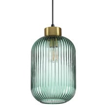 Myff Steel Medium Reeded Glass Pendant Light