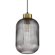 Myff Steel Medium Reeded Glass Pendant Light
