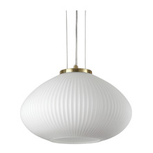 Plisse Steel & Opal Glass Pendant Light