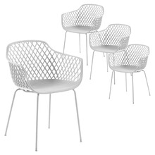 Gertrude Metal & Plastic Tub Dining Chairs (Set of 4)