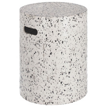 White Janella Terrazzo Outdoor Side Table