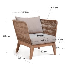 Beige Velma Rope Outdoor Armchair