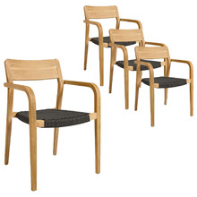 Brooke Acacia Wood Outdoor Dining Chairs (Set of 4)