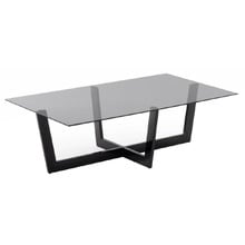 Black Oddvar Rectangular Glass-Top Coffee Table