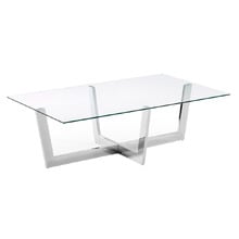 Silver Oddvar Rectangular Glass-Top Coffee Table
