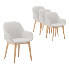 Fedele Ash Wood Dining Chairs (Set of 4)