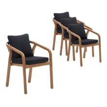 Aldo Eucalyptus Wood Outdoor Dining Chairs (Set of 4)